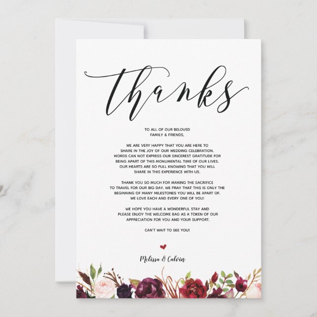 Modern Wedding Thank you card v1 (Front)