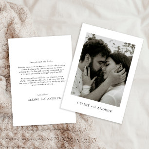 Modern Wedding Thank You Card with Photo