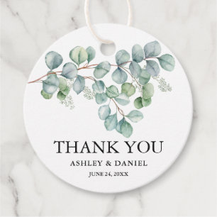 Modern Wedding  Thank You Eucalyptus Greenery Favour Tags