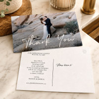 Modern Wedding Thank You Photo Personalized