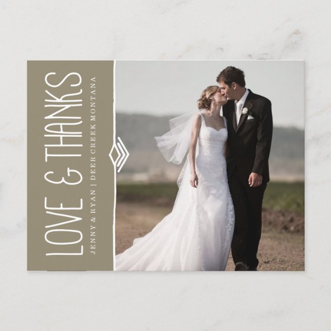 MODERN WEDDING THANK YOU POST CARD (Front)