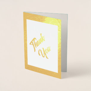 Modern Wedding Thank You Real Gold Foil Card