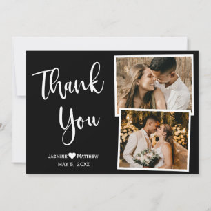 Modern Wedding Thank You Script Photo Collage Card