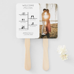 Modern Wedding Timeline Photo Program  Hand Fan