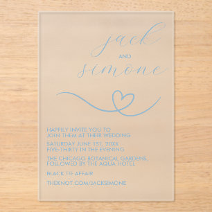 Modern Wedding   Trendy Invites   Light Blue Acrylic Invitations