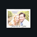Modern Wedding Typography Forever in Love Photo Canvas Print<br><div class="desc">Modern Wedding Typography Forever in Love Photo Canvas Print. Remember your wedding, anniversary, or special day for years to come with this canvas customized with your photo and our elegant typography. Easy to customize with text, fonts, and colours. Created by Zazzle pro designer BK Thompson © exclusively for Cedar and...</div>