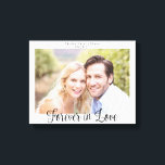 Modern Wedding Typography Forever in Love Photo Canvas Print<br><div class="desc">Modern Wedding Typography Forever in Love Photo Canvas Print. Remember your wedding, anniversary, or special day for years to come with this canvas customized with your photo and our elegant typography. Easy to customize with text, fonts, and colours. Created by Zazzle pro designer BK Thompson © exclusively for Cedar and...</div>