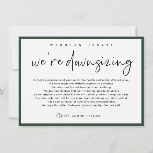 Modern Wedding Update Downsize Photo Announcement