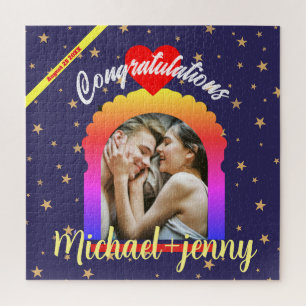 Modern Wedding VIP Gift   Elegant Custom Photo  Jigsaw Puzzle