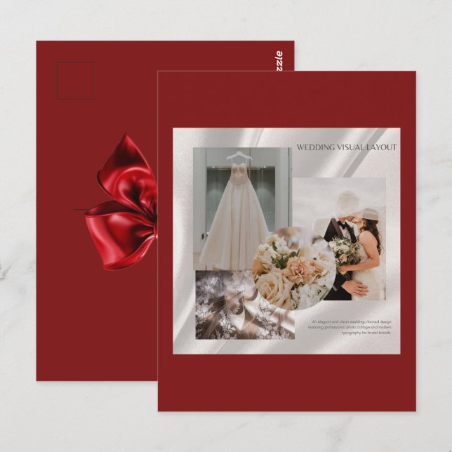 Modern Wedding Visual Layout Mood Board Flat Card  (Front/Back)