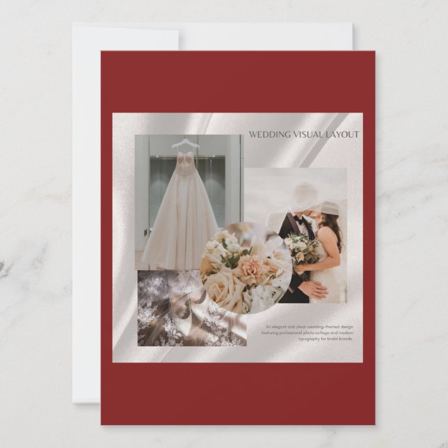 Modern Wedding Visual Layout Mood Board Flat Card  (Front)