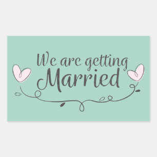 Modern Wedding We Are Getting Married Doodle Sticker