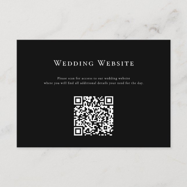 Modern Wedding Website QR Code Card (Front)