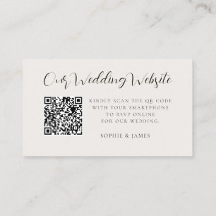 Modern Wedding Website QR Code RSVP Enclosure Card