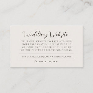 Modern Wedding Website QR Code RSVP Enclosure Card