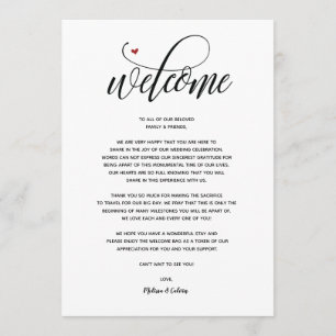 Modern Wedding Welcome and Itinerary card v1
