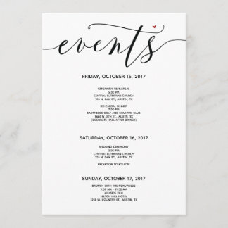 Modern Wedding Welcome and Itinerary card v3