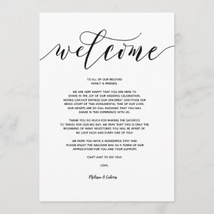 Modern Wedding Welcome and Itinerary card v6