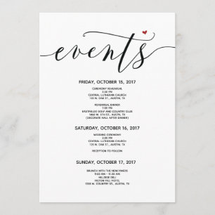 Modern Wedding Welcome and Itinerary card v8