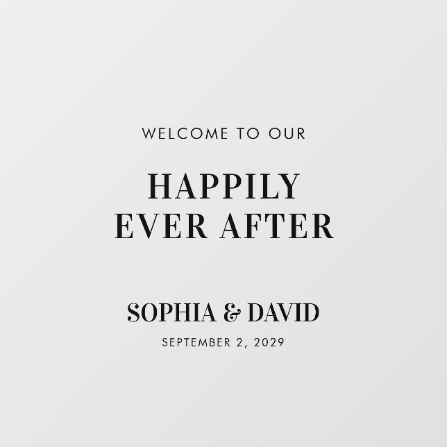 Modern Wedding Welcome Mirror Decal Sign Script (Sheet)