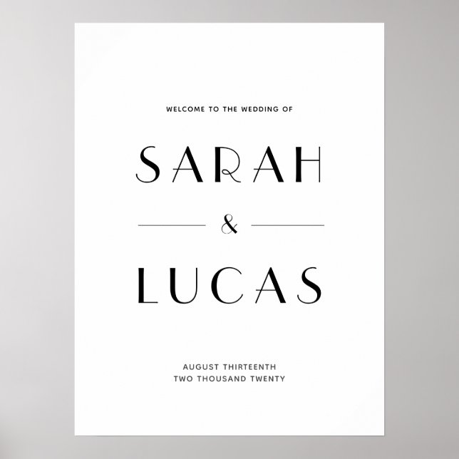 Modern Wedding Welcome Sign (Front)