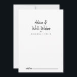 Modern Wedding Well Wishes Advice Card<br><div class="desc">This modern wedding well wishes advice card is perfect for a rustic wedding. The simple and elegant design features classic and fancy script typography in black and white. These cards are perfect for a wedding, bridal shower, baby shower, graduation party & more. Personalize the cards with the names of the...</div>