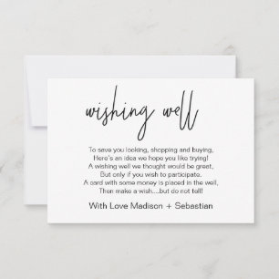 Modern Wedding Wishing Well Card Black and White