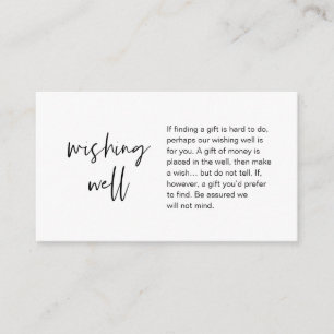 Modern Wedding Wishing Well, Gift of Money  Enclos Enclosure Card