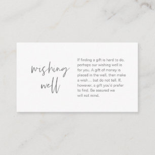 Modern Wedding Wishing Well, Gift of Money  Enclos Enclosure Card
