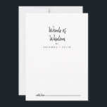 Modern Wedding Words of Wisdom Advice Card<br><div class="desc">This modern wedding words of wisdom advice card is perfect for a rustic wedding. The simple and elegant design features classic and fancy script typography in black and white. These cards are perfect for a wedding, bridal shower, baby shower, graduation party & more. Personalize the cards with the names of...</div>