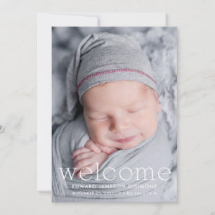 Modern Welcome Baby Photo Birth Announcement