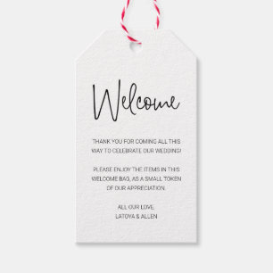 Modern Welcome Gift Bag Basket Wedding Tags