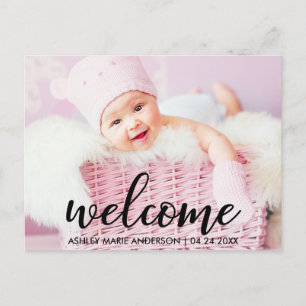 Modern Welcome New Baby Announcement Postcard