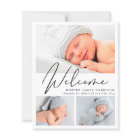 Modern Welcome Photo Collage Birth Announcement