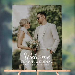 Modern Welcome Photo Wedding Acrylic Sign