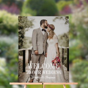 Modern Welcome Photo Wedding Acrylic Sign
