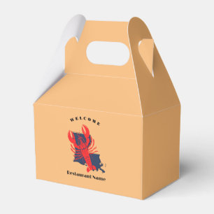 Modern welcome red crayfish Louisiana custom name Favor Box