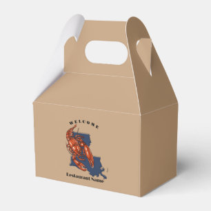 Modern welcome red crayfish Louisiana custom name Favor Box