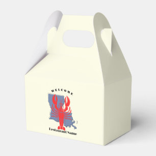 Modern welcome red crayfish Louisiana custom name Favor Box