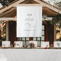 Modern Welcome To Our Wedding Fabric Sign 