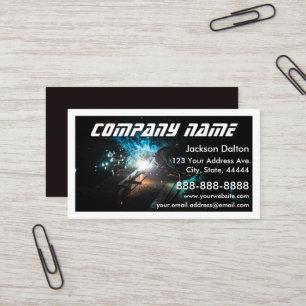 Modern Welding Service and Fabrication Photo Business Card