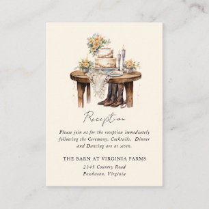 Modern Western Cowboy Rustic Country Wedding Enclosure Card