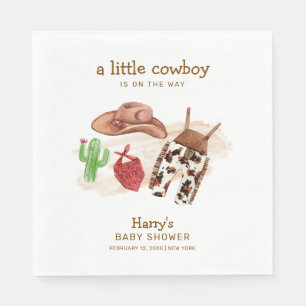 Modern Western Desert Cactus Cowboy Baby Shower  Napkin