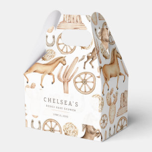 Modern Western Rodeo Watercolor Baby Shower Favor Box