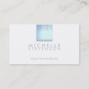 Modern Wet Blue Glass Beauty Salon and Spa White Business Card