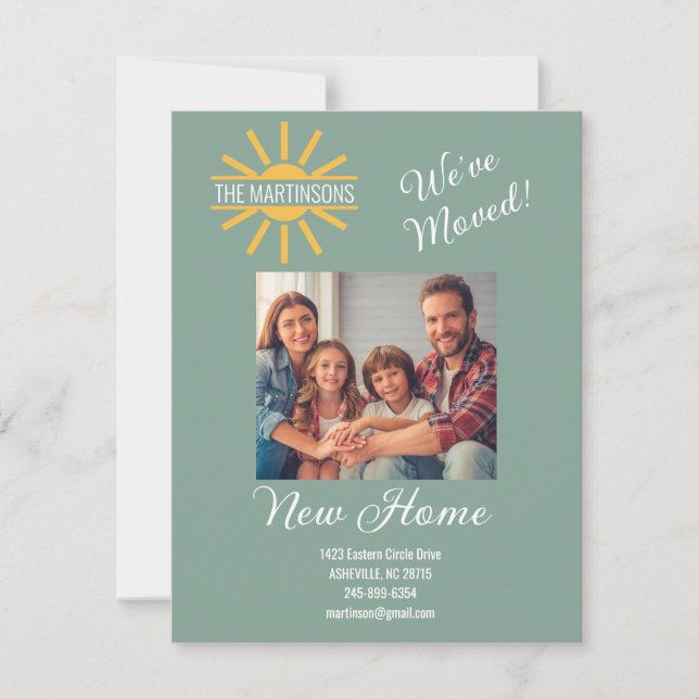 Modern We've Moved Change of Address Photo  Announcement (Front)