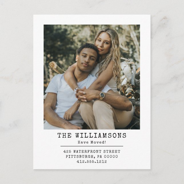 Modern We've Moved Change of Address Photo Moving  Announcement Postcard (Front)