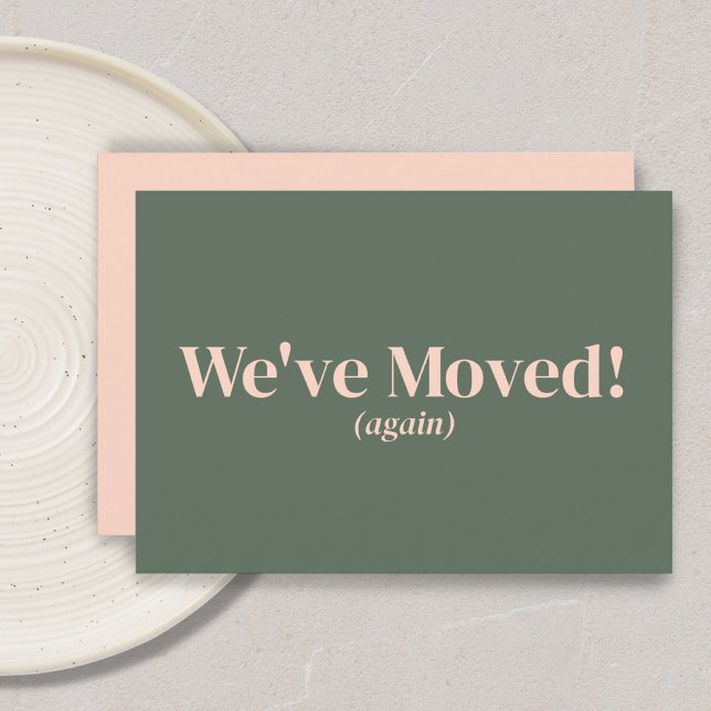 Modern We've Moved New Home Moving Pink Green Announcement (Creator Uploaded)