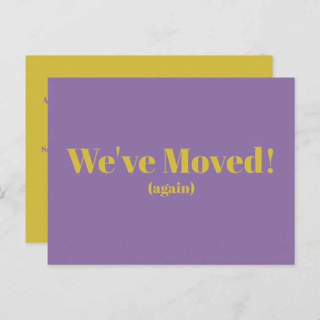 Modern We've Moved New Home Moving | Purple Postcard (Front/Back)