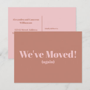 Modern We've Moved New Home Moving Terracotta Postcard